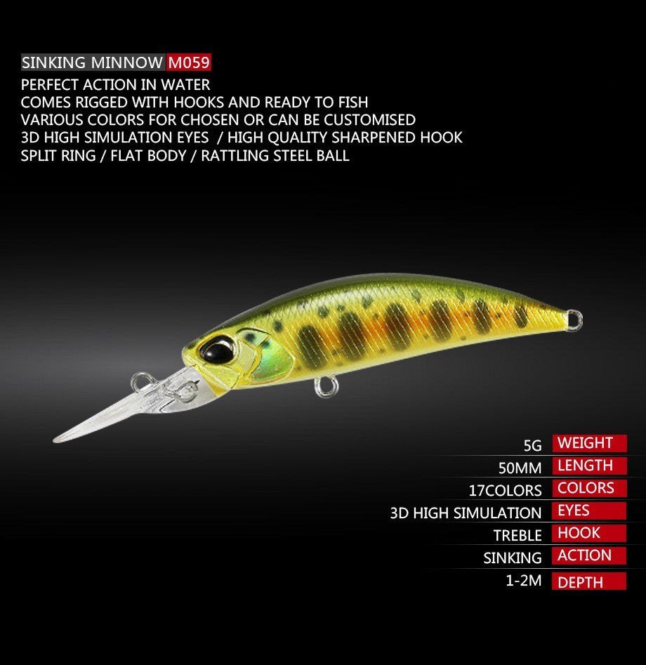 Long-Lip Sinking Minnow 6.5 cm